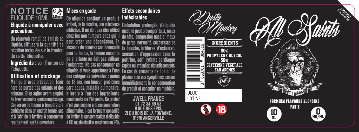 40X114 10ML DUSTY-MONKEY-10ml-0mg