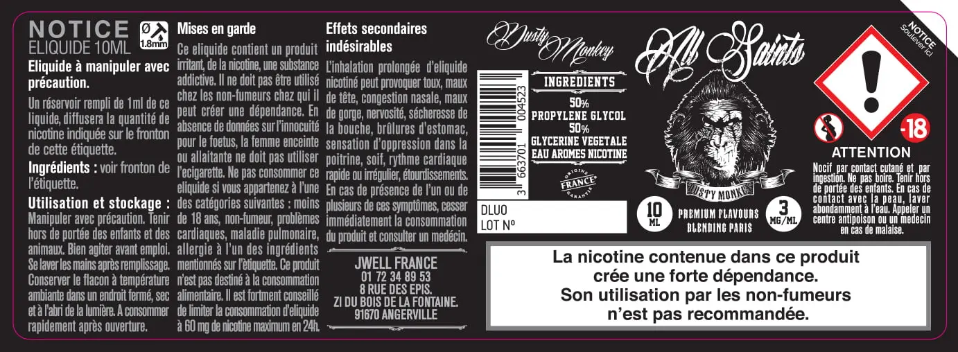 40X114 10ML DUSTY-MONKEY-10ml-3mg
