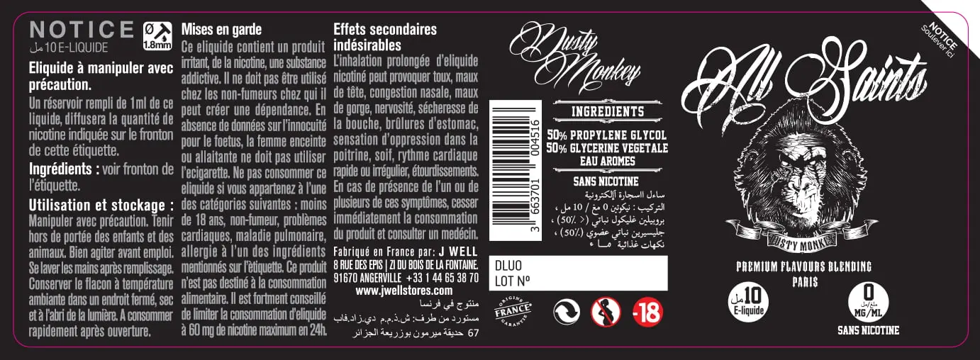 40X114 10ML DUSTY MONKEY 10ml ALGERIA-0mg
