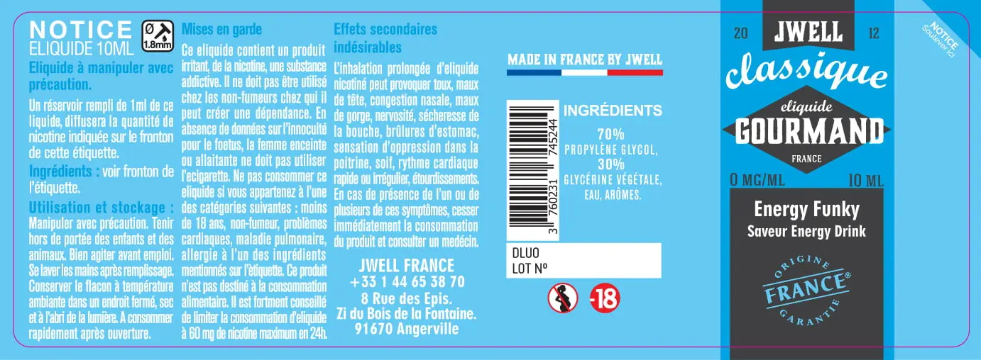 40X114 10ML ENERGY-FUNKY-10ml-0mg
