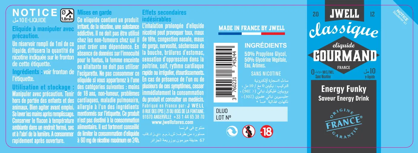40X114 10ML ENERGY FUNKY 10ml ALGERIA-0mg