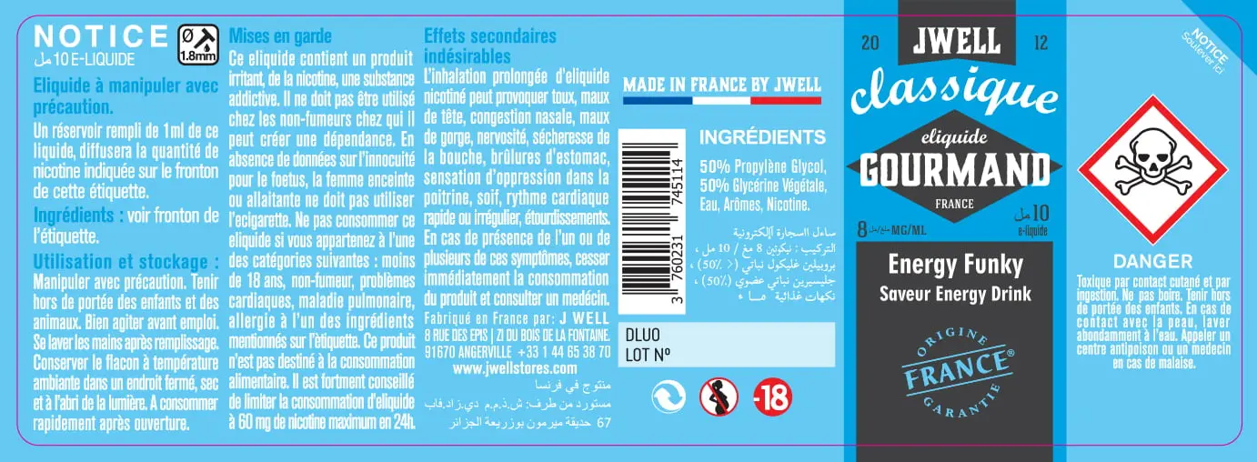 40X114 10ML ENERGY FUNKY 10ml ALGERIA-8mg