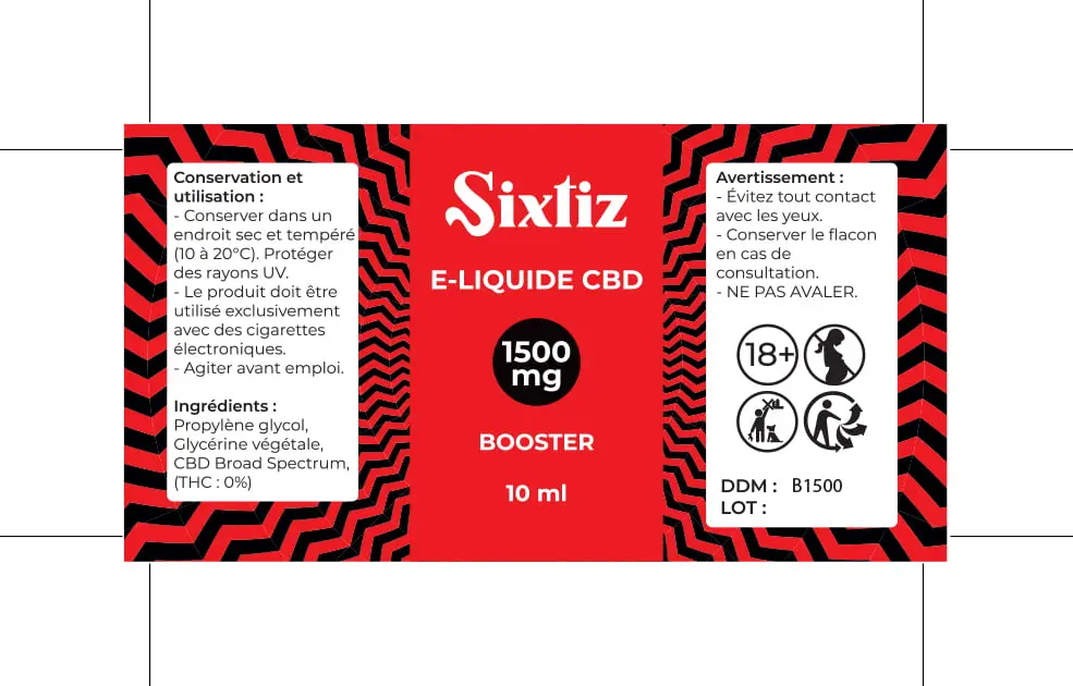30X60 10ML EXE_ETIQUETTE_E-LIQUIDE_BOOSTER_SIXTIZ_1500mg_10ml