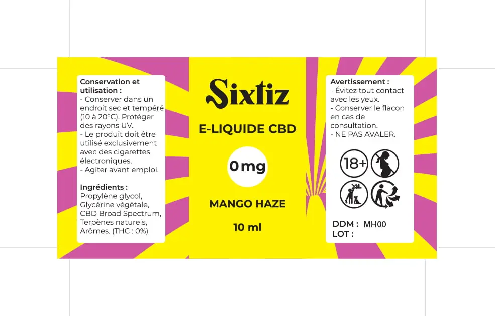 30X60 10ML EXE_ETIQUETTE_E-LIQUIDE_MANGO_SIXTIZ_0mg_10ml