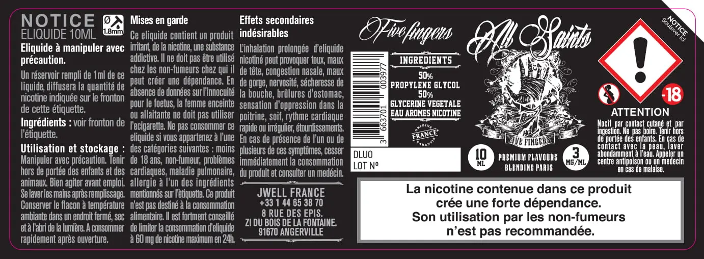 40X114 10ML FIVE-FINGERS-10ml-3mg
