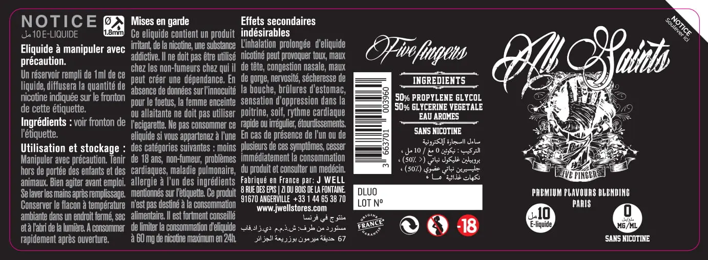 40X114 10ML FIVE FINGERS 10ml ALGERIA-0mg