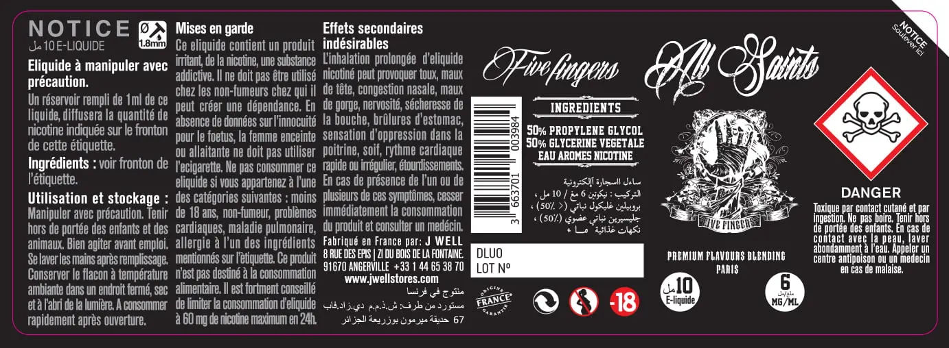 40X114 10ML FIVE FINGERS 10ml ALGERIA-6mg