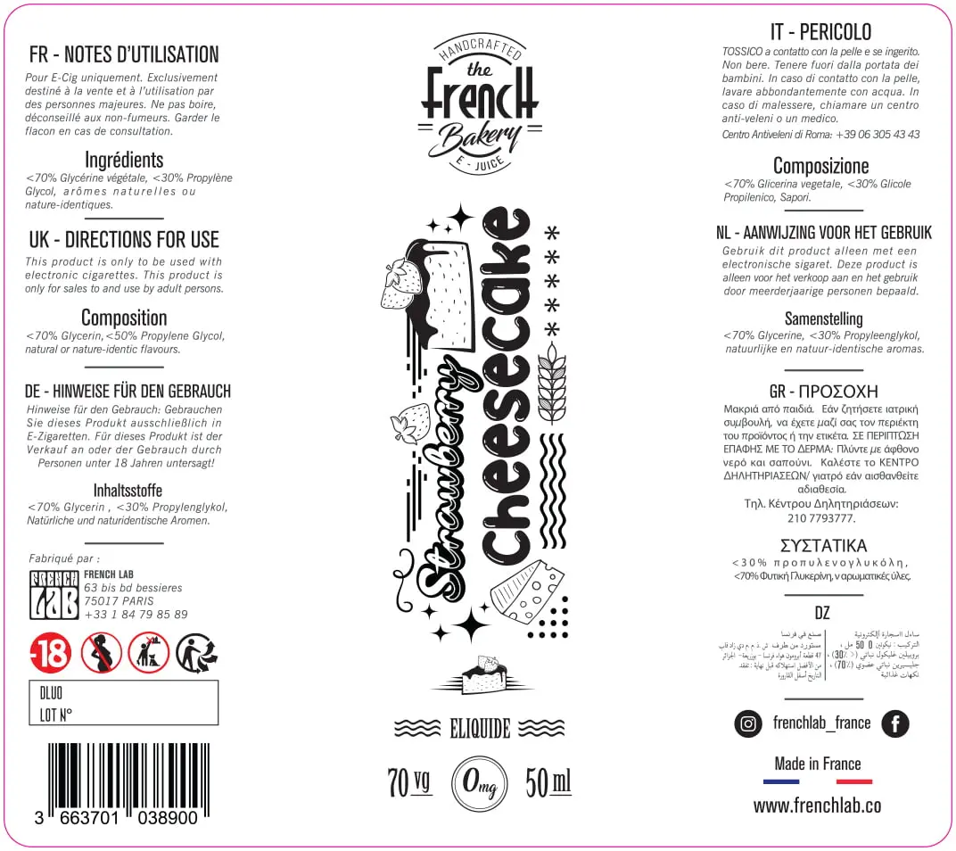 80X90 50ML FRENCH BAKERY- STRAWBERRY-CHEESECAKE_50ML