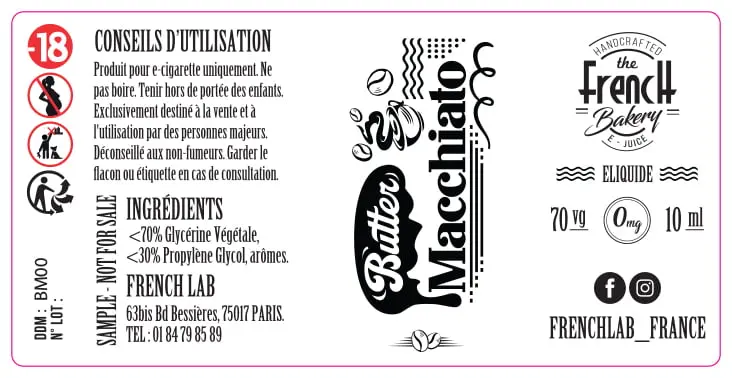 30X60 10ML FRENCH-BAKERY_10ML_SAMPLE_ALL Butter Macchiato
