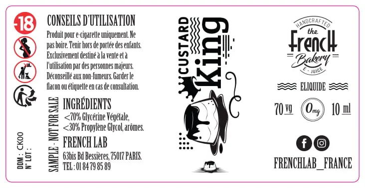 30X60 10ML FRENCH-BAKERY_10ML_SAMPLE_ALL Custard King