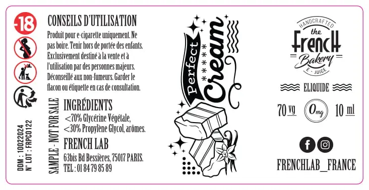 30X60 10ML FRENCH-BAKERY_10ML_SAMPLE_ALL Perfect Cream
