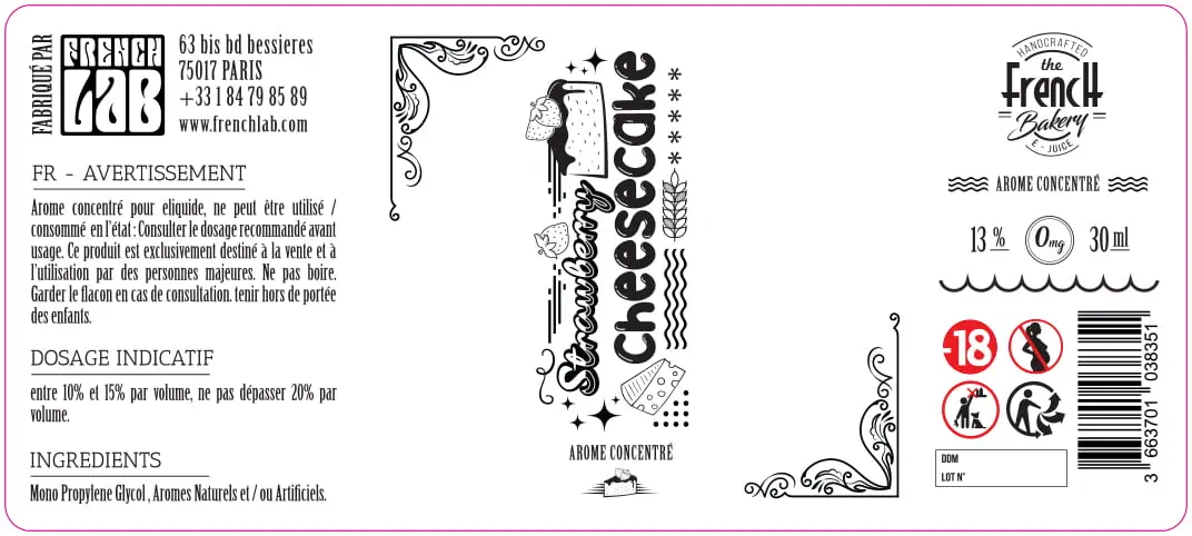 40X90 30ML FRENCH-STRAWBERRY-CHEESECAKE_30ML_LABEL