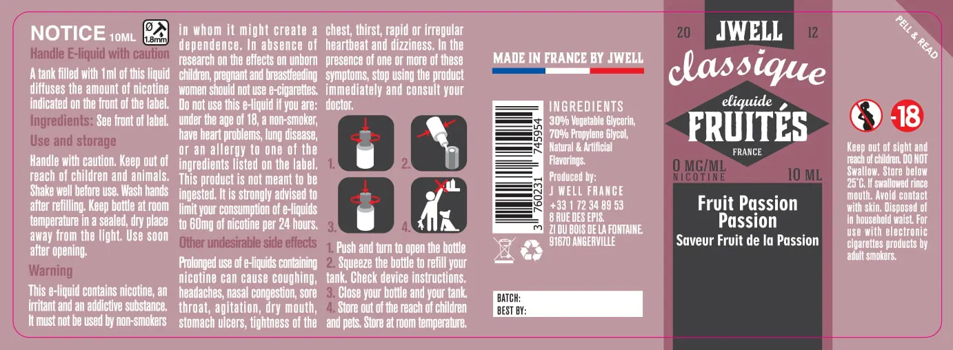 40X114 10ML FRUIT PASSION PASSION 10ml-UK - 0mg