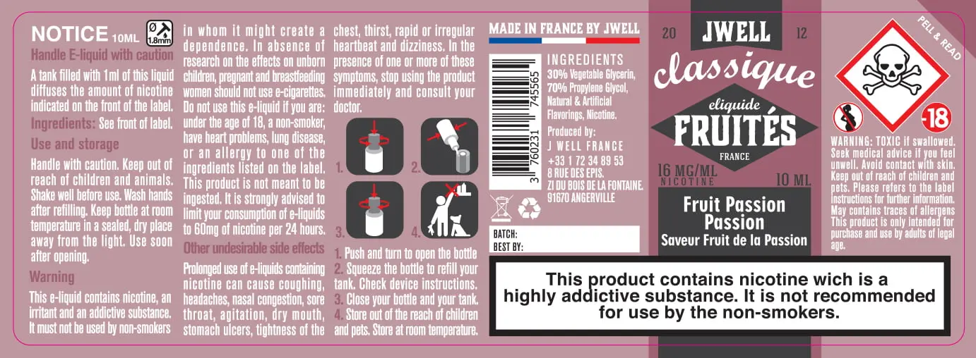 40X114 10ML FRUIT PASSION PASSION 10ml-UK - 16mg