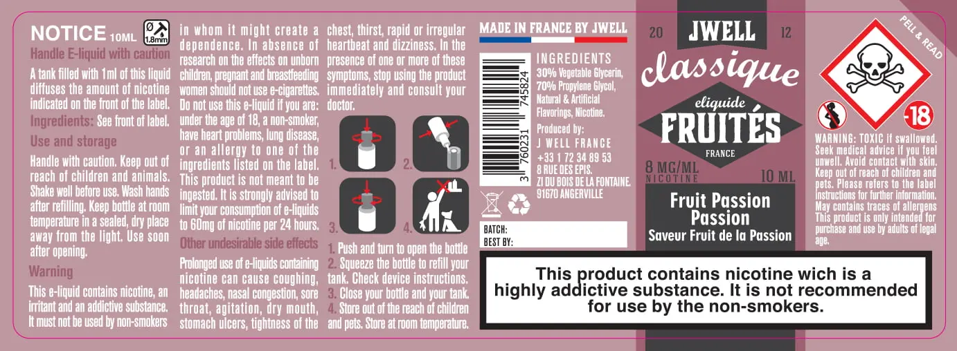 40X114 10ML FRUIT PASSION PASSION 10ml-UK - 8mg