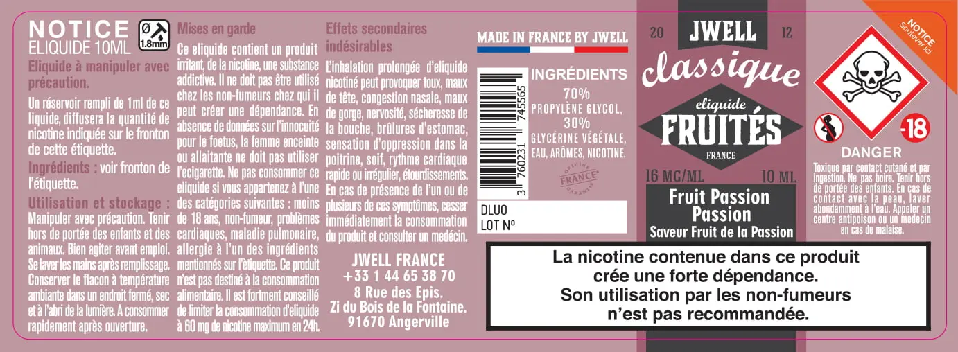 40X114 10ML FRUIT PASSION PASSION 10ml_16MG - CLASSIC FRUITES