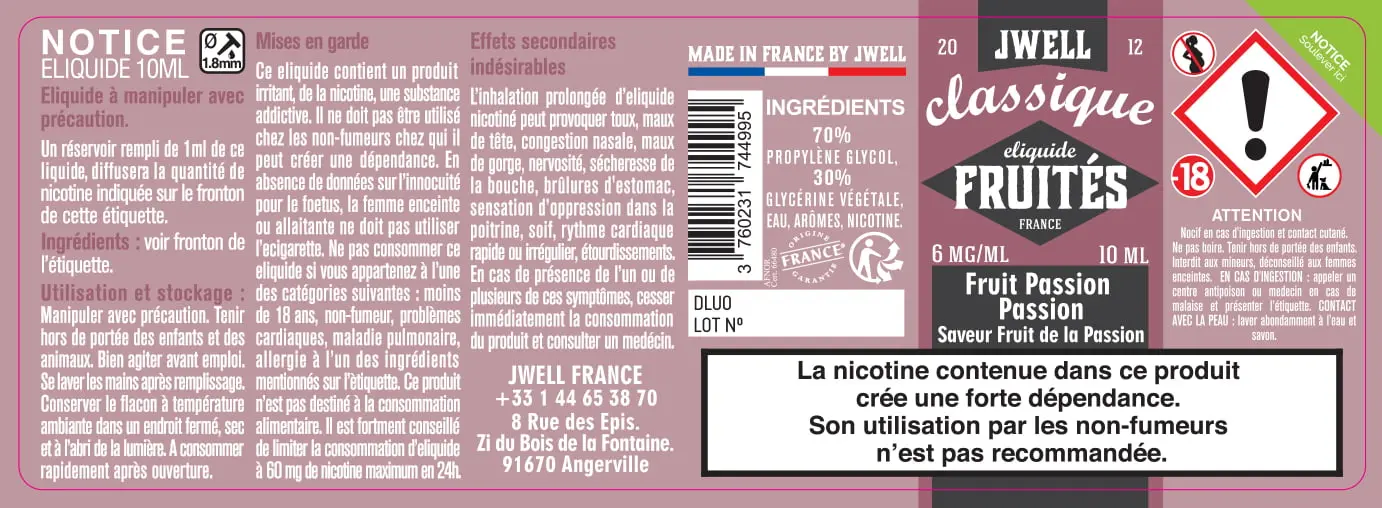 40X114 10ML FRUIT PASSION PASSION 10ml_6MG - CLASSIC FRUITES