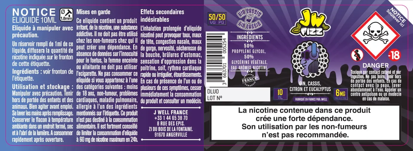 40X114 10ML GIN-CASSIS-10ml-6mg