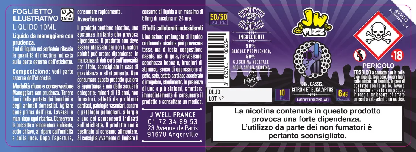 40X114 10ML GIN CASSIS 10ml-IT- 6mg