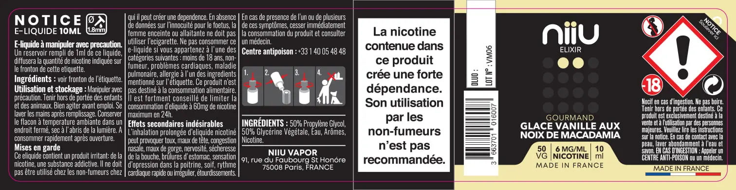 30X125 10ML GLACE-VANILLE-MACADAMIA_NIIU-Elixir_10ml_6mg_FR