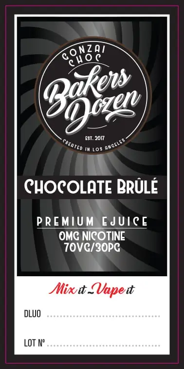 62X30 100ML GONZAI CHOC Bakers Dozen_100ml Bottle