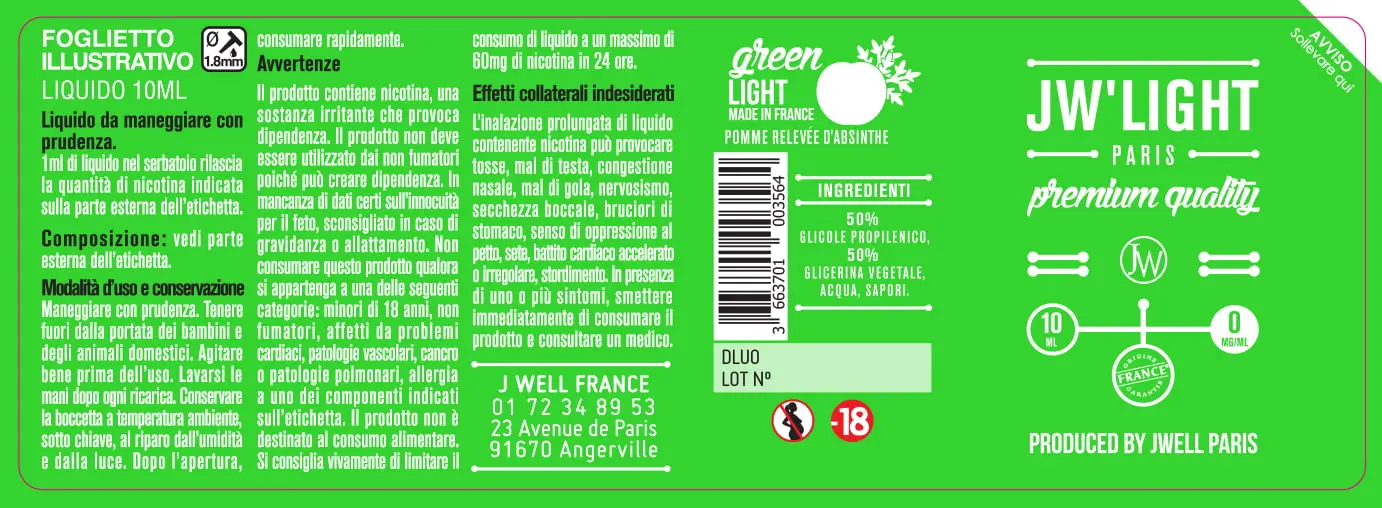 40X114 10ML GREEN LIGHT 10ml-IT-0mg