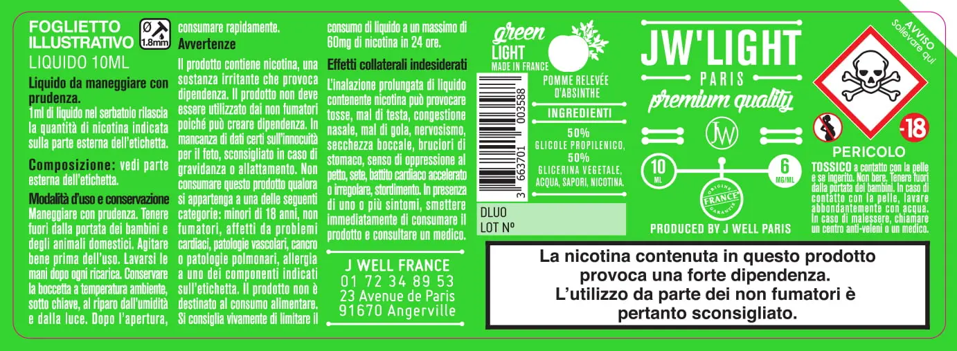 40X114 10ML GREEN LIGHT 10ml-IT-6mg