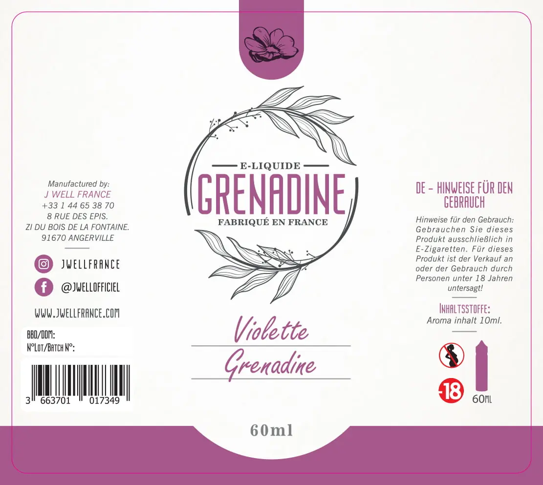 80X90 50ML GRVIO - VIOLETTE GRANADINE 60ml  - ALLEMAND - PELICOM ETX