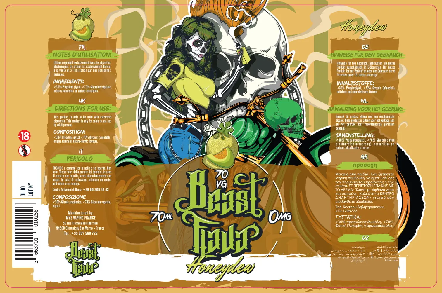 82X125 70ML HONEYDEW_BEAST FLAVA_70ml-VB