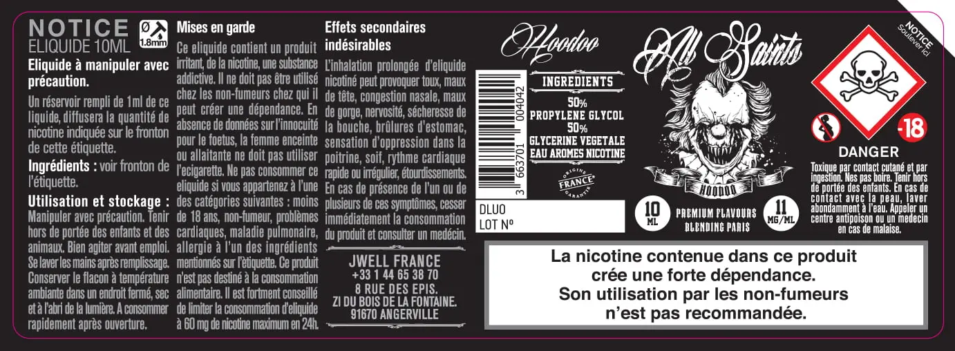 40X114 10ML HOODOO-10ml-11mg