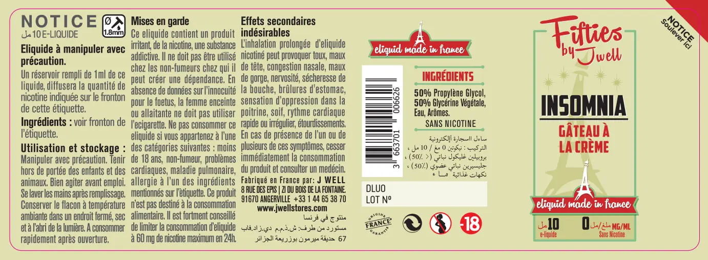 40X114 10ML INSOMNIA 10ml ALGERIA-0mg