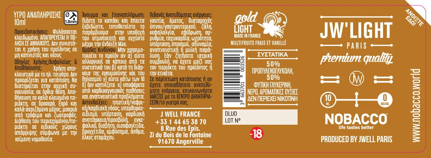 40X114 10ML JW LIGHT GOLD LIGHT 10ml GREEK_0mg