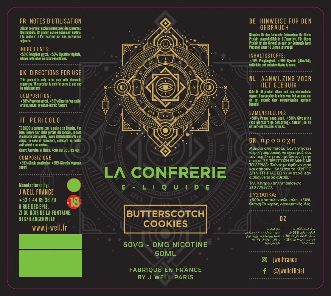 80X90 50ML LA CONFRERIE 50ml_BUTTERSCOTCH-COOKIES PELICOM ETX