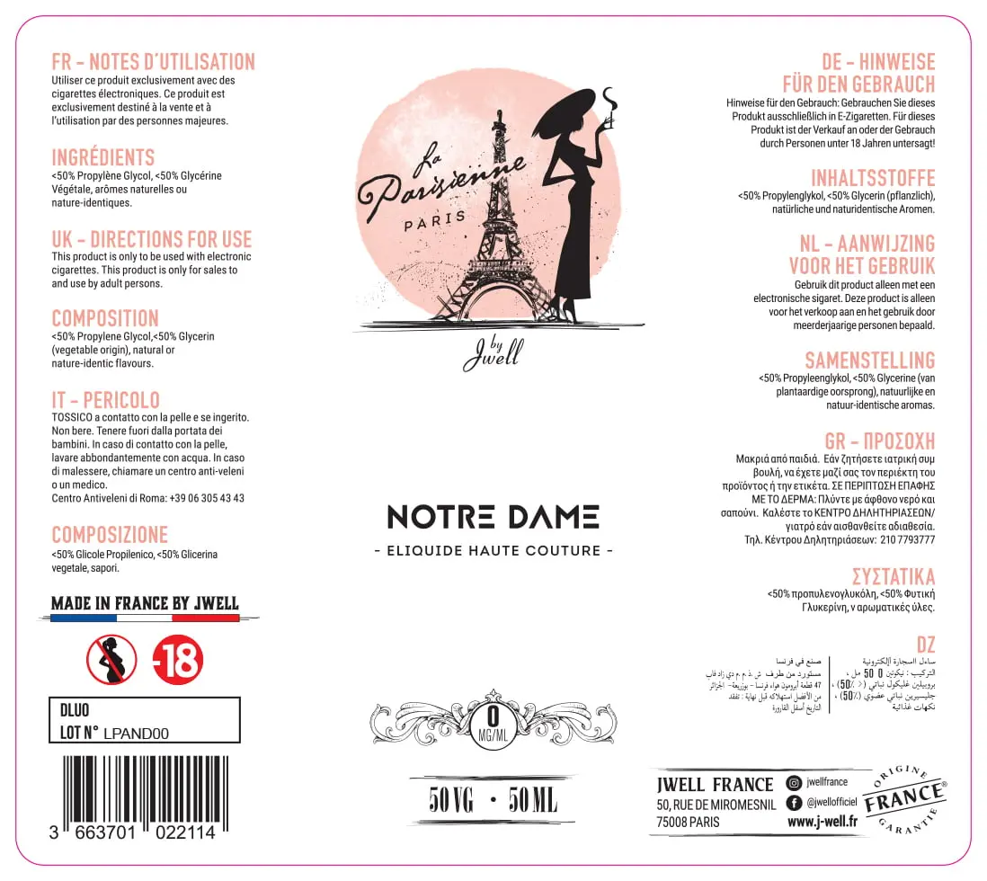 80X90 50ML LA PARISIENNE - NOTRE DAME 50ML VB