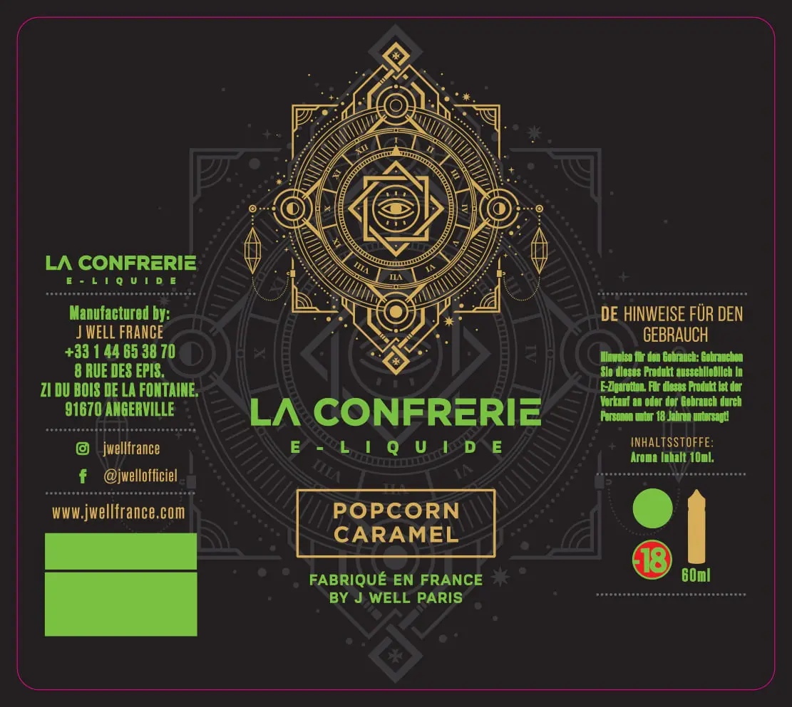 80X90 50ML LCONPCC - LA CONFRERIE 60ml_POP-CORN-CARAMEL - ALLEMAND PELICOM