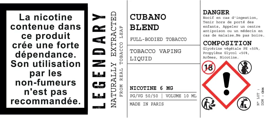 30X76 10ML LEGENDARY_CUBANO BLEND_10ml_6MG