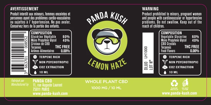 33.5X70 10ML LEMON HAZE_Panda Kush_1000MG_10ml