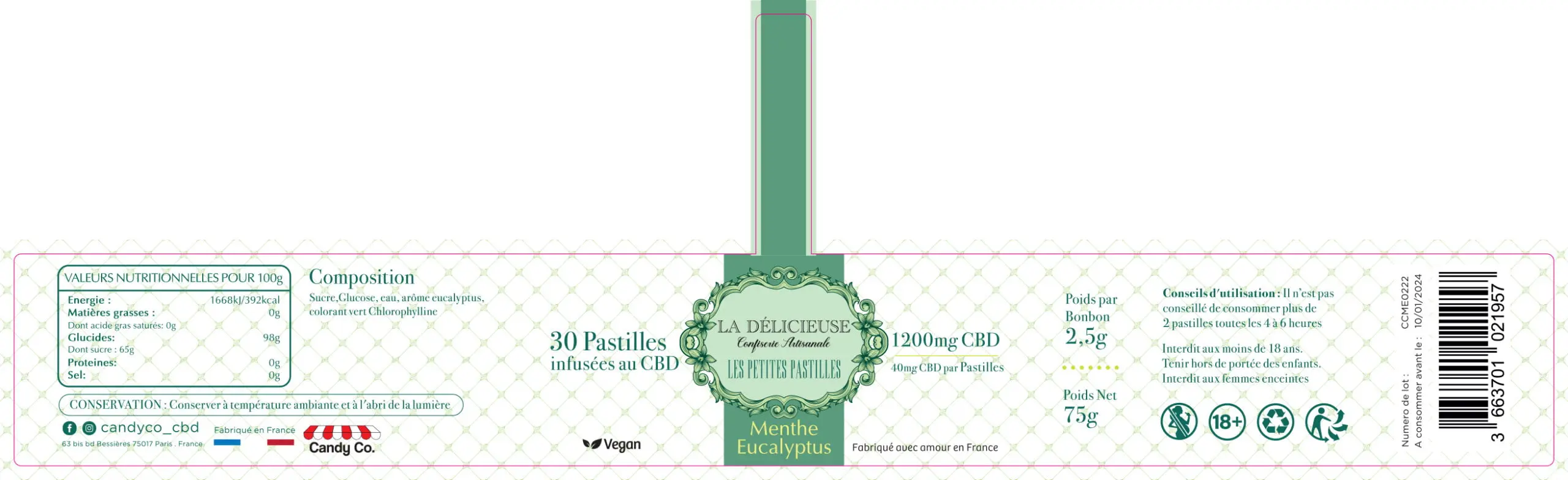 64X218 La Delicieuse-Pastilles-Vert (text edit)