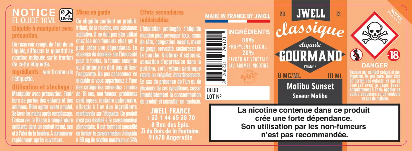 40X114 10ML MALIBU-SUNSET-8mg