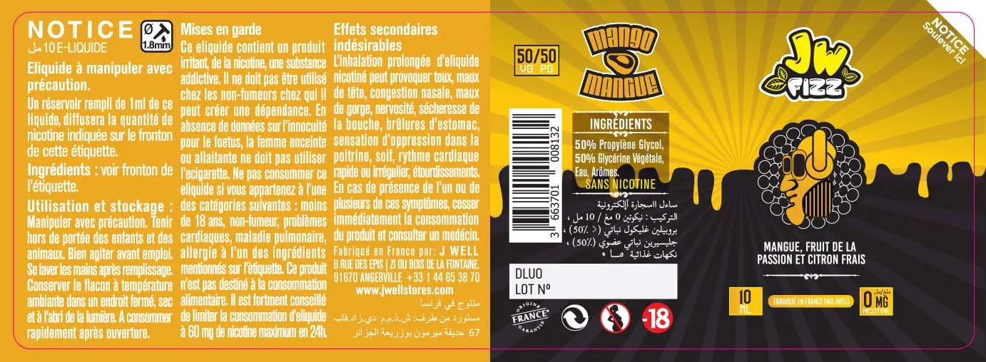 40X114 10ML MANGO FIZZ 10ml ALGERIA-0mg