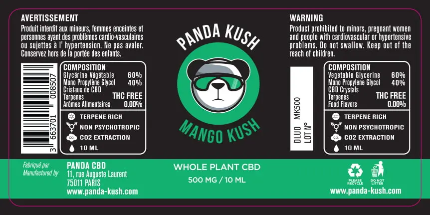 33.5X70 10ML MANGO KUSH_Panda Kush_500MG_10ml