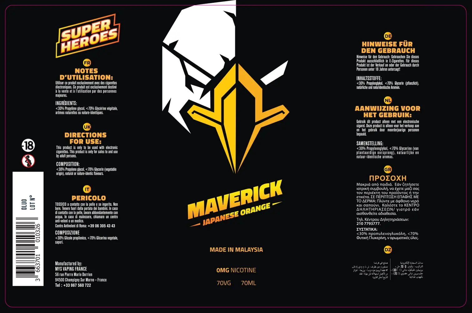 82X125 70ML MAVERICK-SUPER HEROES_70ml