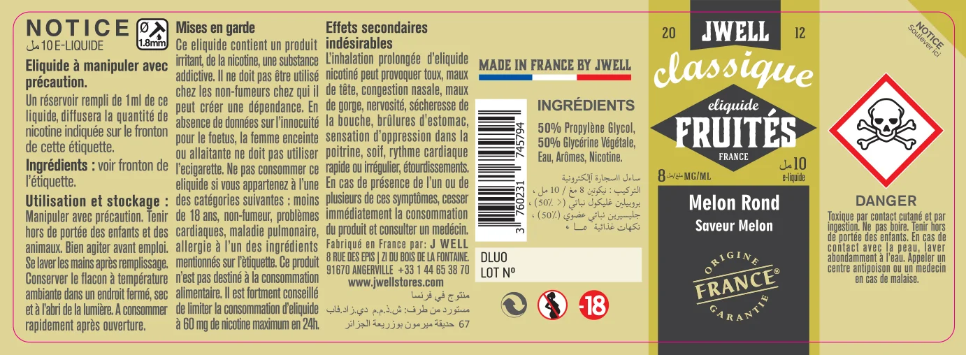 40X114 10ML MELON ROND 10ml ALGERIA-8mg