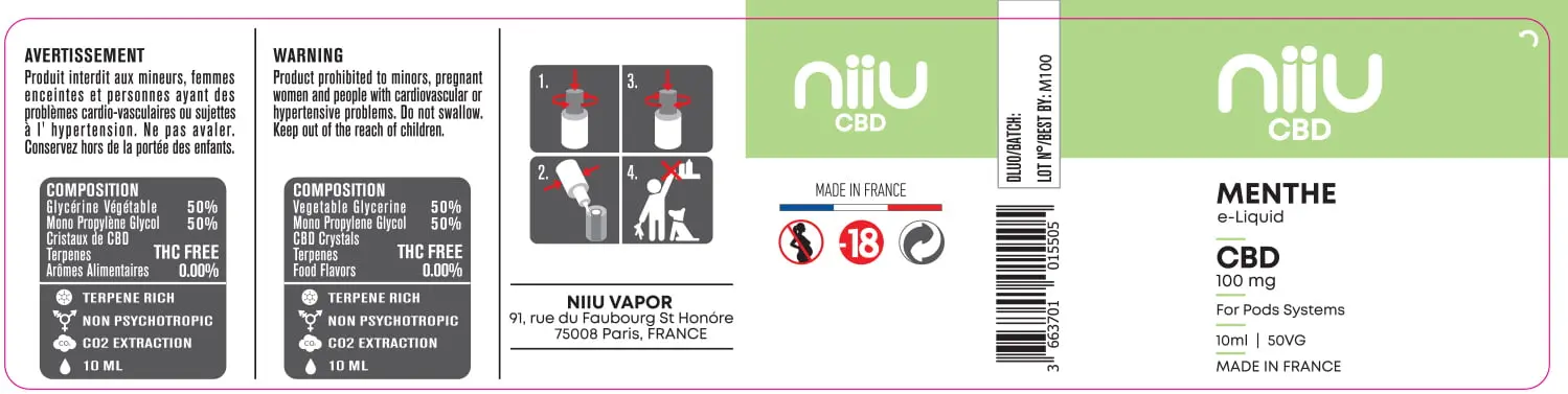 30X125 10ML MENTHE-CBD_100mg_NIIU_10ml-125x30mm