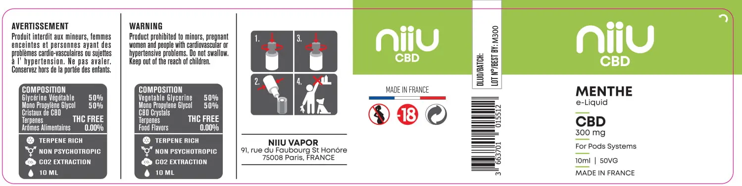 30X125 10ML MENTHE-CBD_300mg_NIIU_10ml-125x30mm