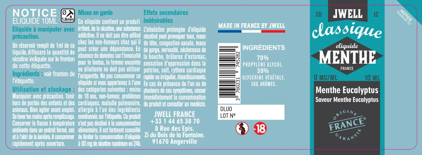 40X114 10ML MENTHE-EUCALYPTUS-10ml-0mg