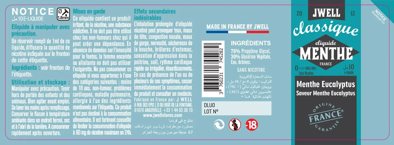 40X114 10ML MENTHE EUCALYPTUS 10ml ALGERIA-0mg