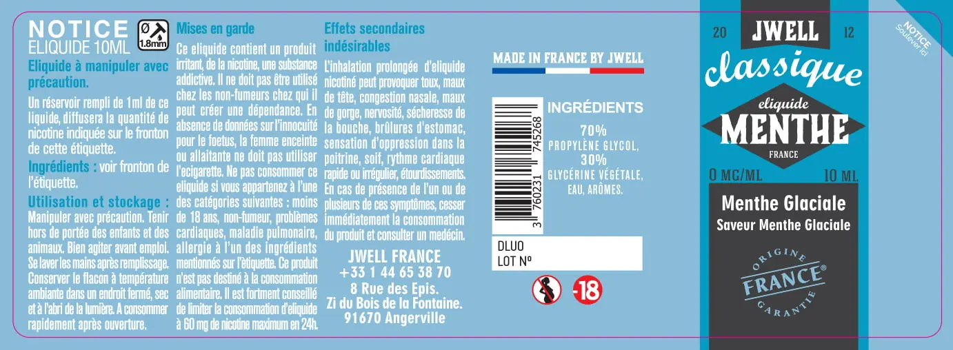 40X114 10ML MENTHE-GLACIALE-10ml-0mg