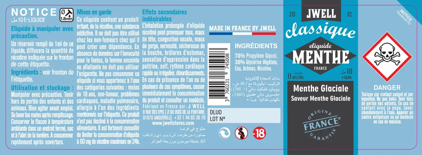40X114 10ML MENTHE GLACIALE 10ml ALGERIA-11mg
