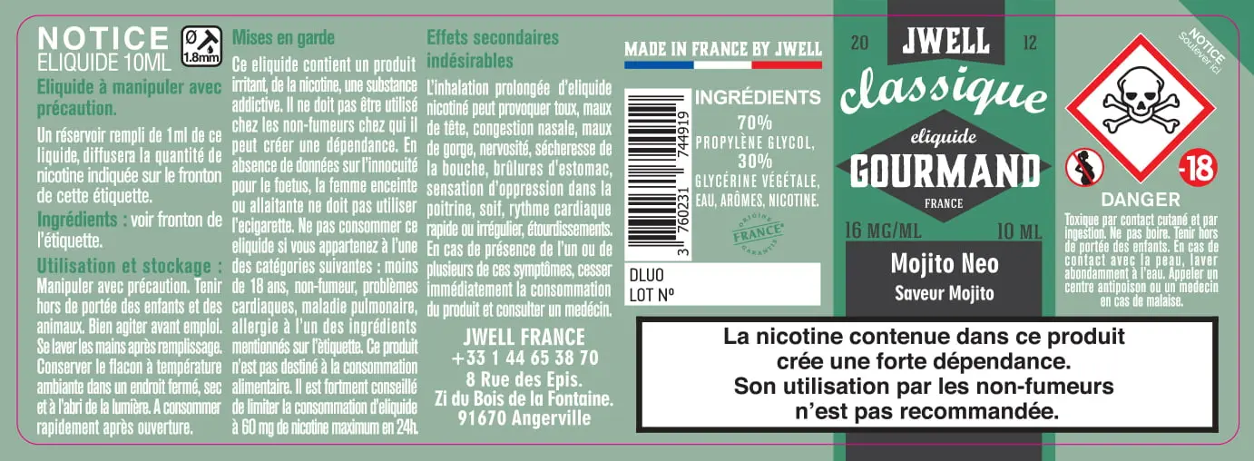 40X114 10ML MOJITO-NEO-10ml-16mg